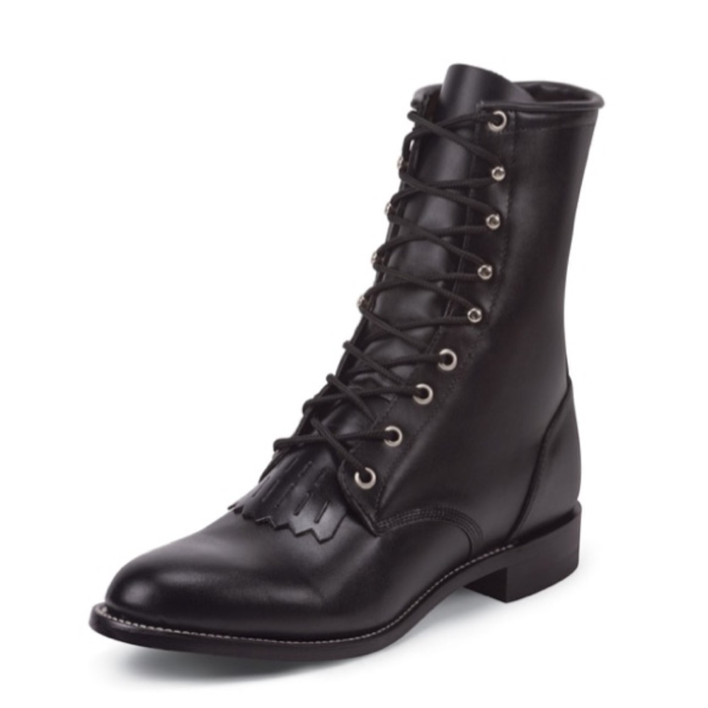 LAREDO BLACK COMBAT WESTERN STYLE BOOTS 6 1/2